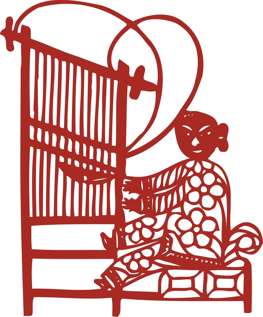 中国风中式传统喜庆民俗人物动物窗花剪纸插画边框AI矢量PNG素材【2334】
